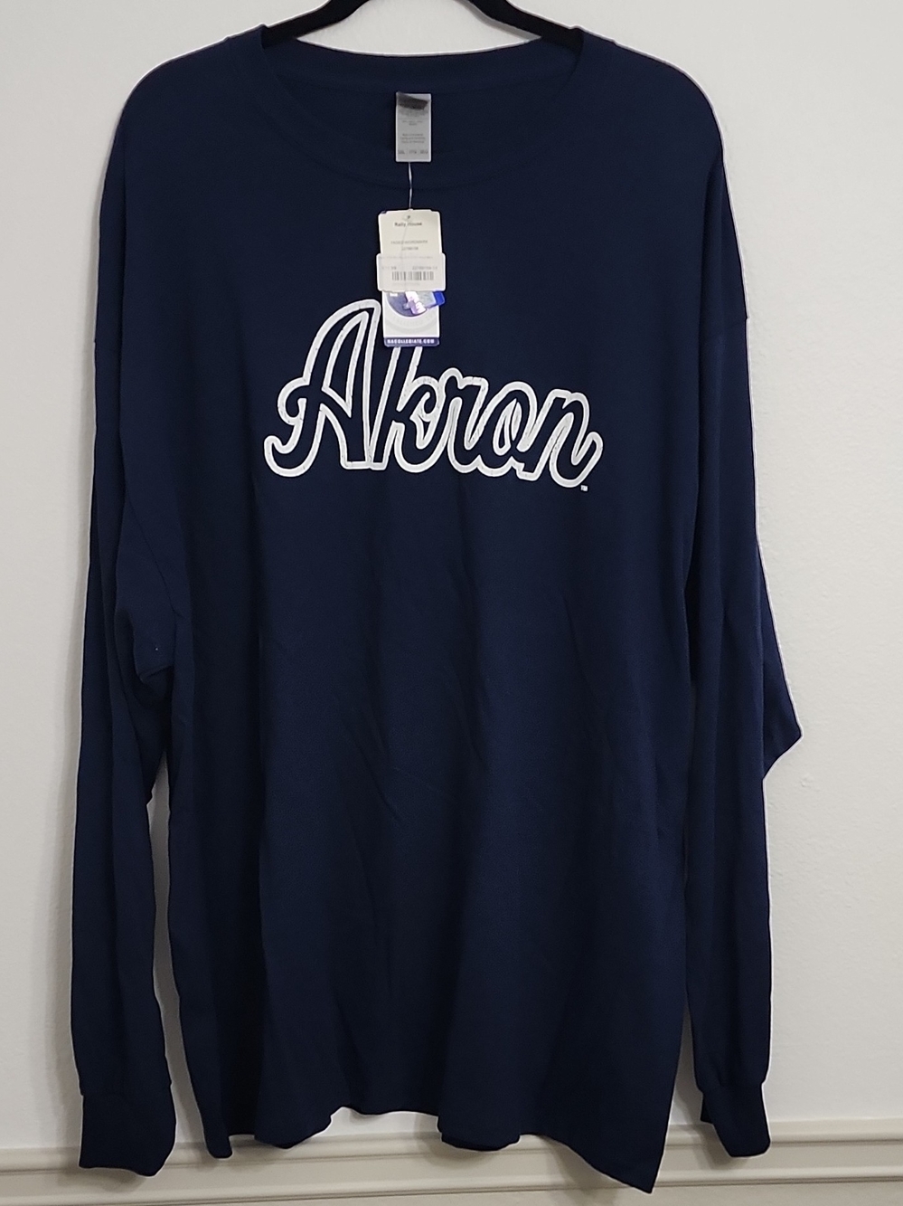 Gildan Men’s 3XL Blue Akron Zips Pullover Crew Neck Long Sleeve Shirt